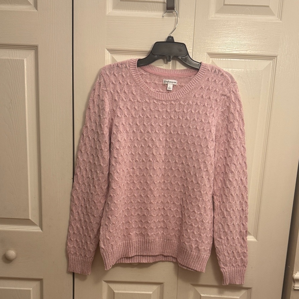 Croft & Barrow Pink Cable Knit Sweater